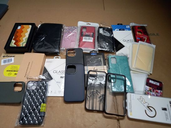 LOT OF ASSORTED PHONE CASES AND SCREEN PROTECTORS