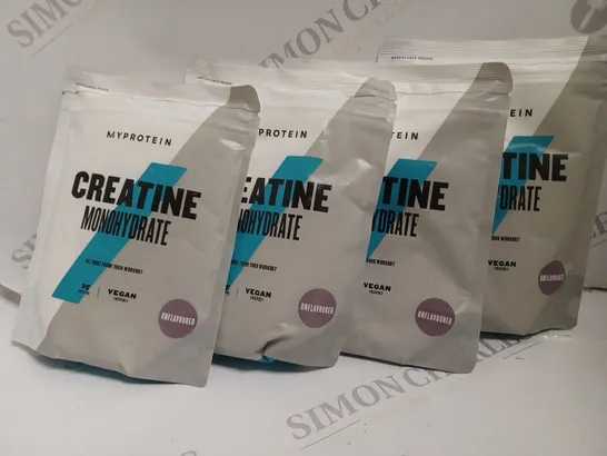 4 x MYPROTEIN UNFLAVOURED CREATINE MONOHYDRATE  