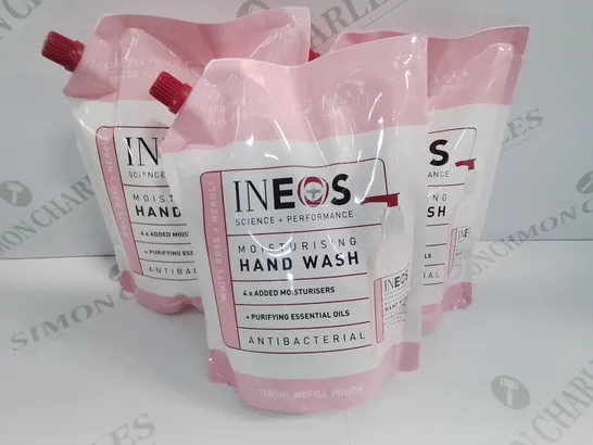 LOT OF 3 BRAND NEW INEOS 1000ML MOISTURING HAND WASHES - COLLECTION ONLY