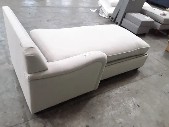 QUALITY DESIGNER LHF CHAISE STORAGE SOFA - WHITE FABRIC 