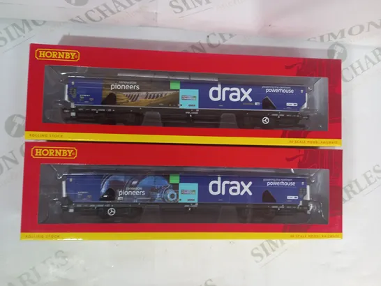 HORNBY SET OF TWO 00 SCALE DRAX NORTHERN POWERHOUSE BIOMAS WAGONS