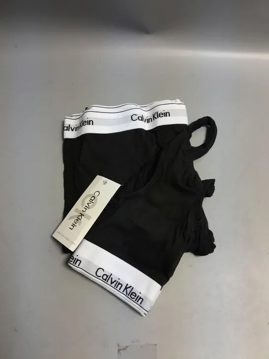 BOXED LADIES CALVIN KLEIN CROP TOP AND LEGGING SET BLACK XL