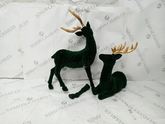 ALISON CORK SET OF 2 VELVET HENRY STAGS