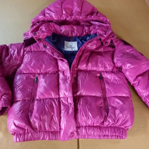 MONCLER PINK KIDS COAT - 10 140CM