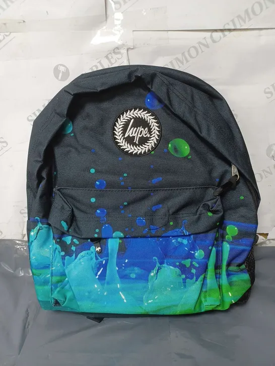 HYPE UNISEX BACK PACK BLACK 3D DROPLETS