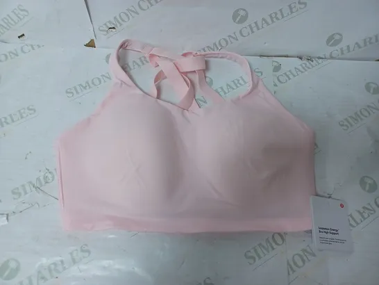 LULULEMON ENERGY BRA HIGH SUPPORT IN PINK - SIZE 36DD