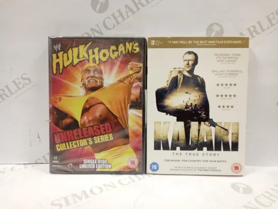 LOT OF APPROXIMATELY 18 DVDS TO INCLUDE 17 'HULK HOGAN UNRELEASED COLLECTORS SERIES SINGLE DISC LIMITED EDITION' DVDS, 1 'KAJAKI THE TRUE STORY' DVD