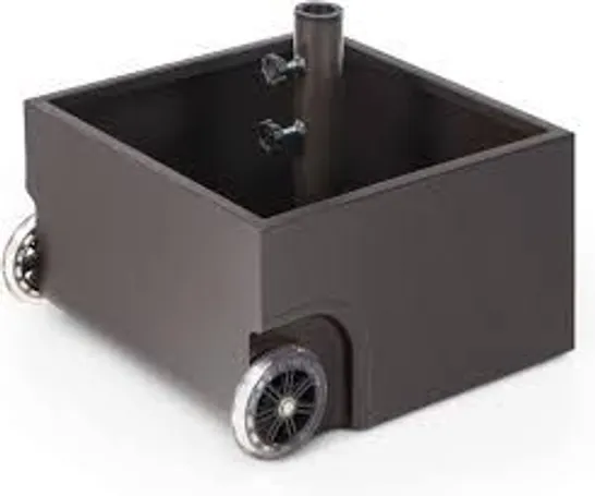 BOXED FILLABLE UMBRELLA BASE STAND WITH LOCKABLE UNIVERSAL WHEELS