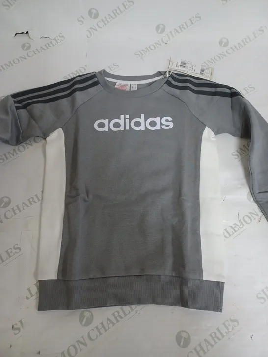 ADIDAS CREW SWEATSHIRT IN GREY - UK 7-8 YEARS