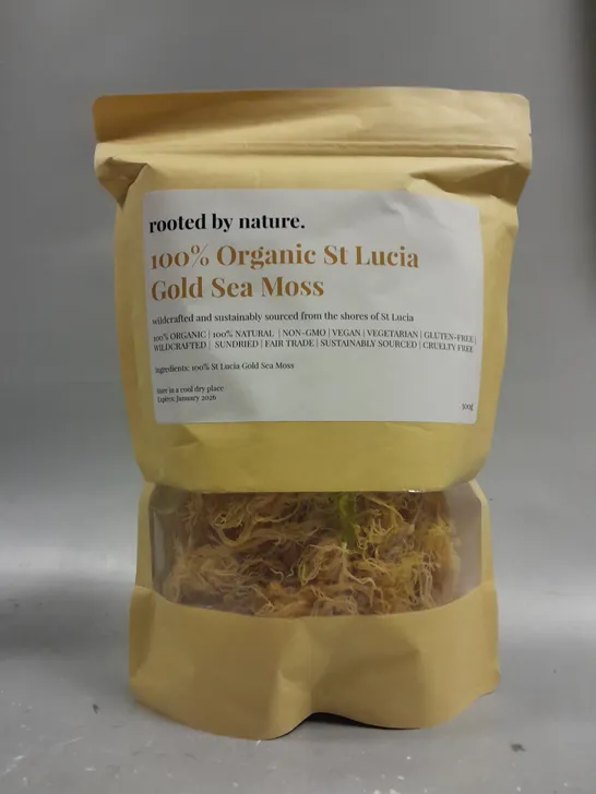 SEALED ROOTED BY NATURE 100% ORGANIC ST LUCIA GOLD SEA MOSS - 300G