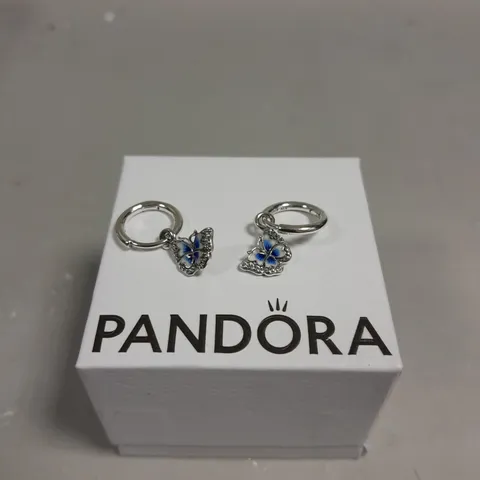 PANDORA BLUE BUTTERFLY HOOP EARRINGS