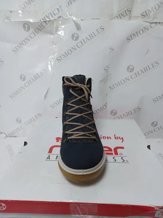 RIEKER LACE UP NAVY BOOTS - SIZE 6.5