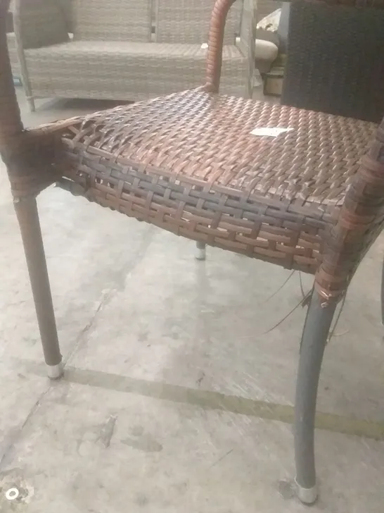 RATTAN EFFECT GARDEN CHAIR BROWN 