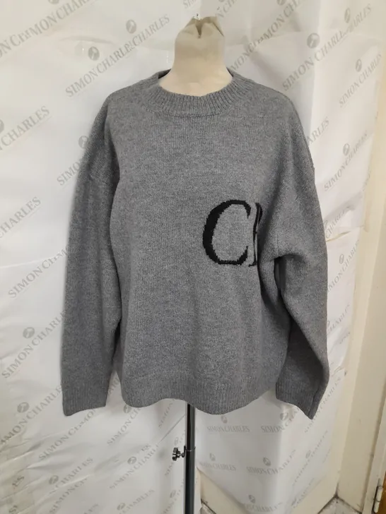 COLE BUXTION KNITTED JUMPER IN GREY SIZE MEDIUM