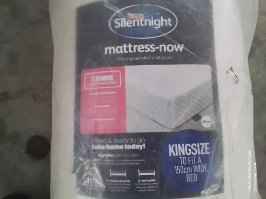 QUALITY BAGGED AND ROLLED SILENTNIGHT 20CM THICK 7 ZONE MEMORY FOAM KINGSIZE MATTRESS 