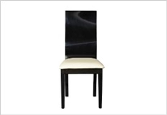 BOXED 2 × ELISA DINING CHAIR IN BLACK WITH SILVER LEGS