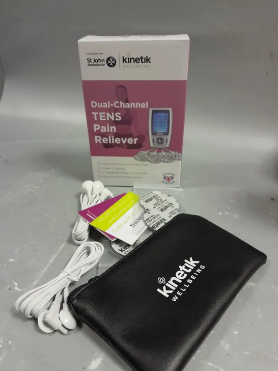 BOXED KINETIK DUAL-CHANNEL TENS PAIN RELIEVER 