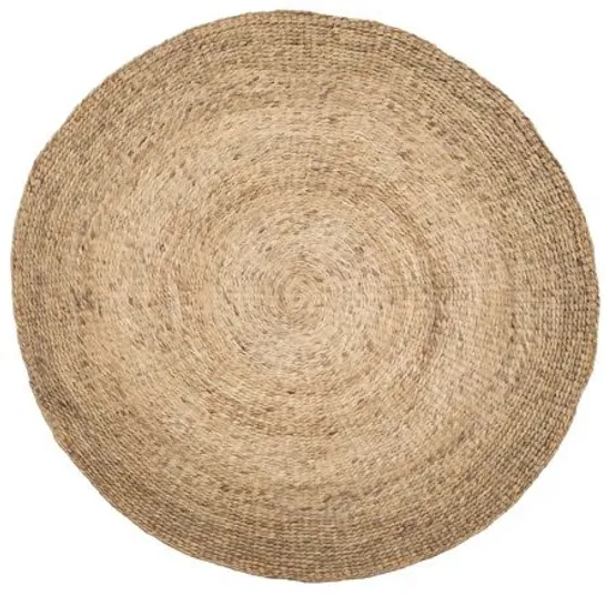 BOXED ROUND SOLID COLOUR HAND WOVEN RUG