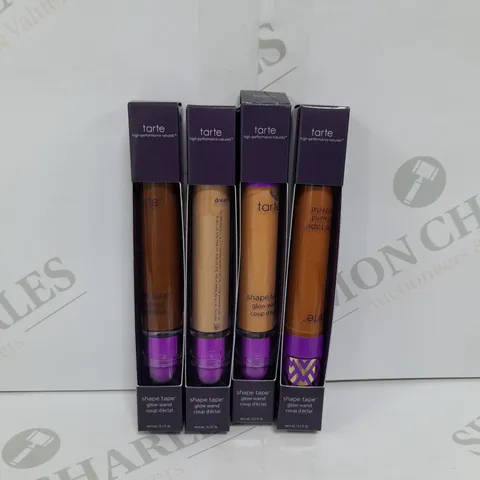 4 ASSORTED TARTE SHAPE TAPE GLOW WAND TO INCLUDE MOONBEAM AND ABLAZE SHADES