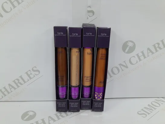 4 ASSORTED TARTE SHAPE TAPE GLOW WAND TO INCLUDE MOONBEAM AND ABLAZE SHADES