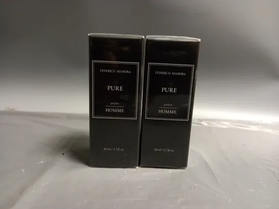 2 BOXED AND SEALED FEDERICO MAHORA PURE HOMME 50ML 