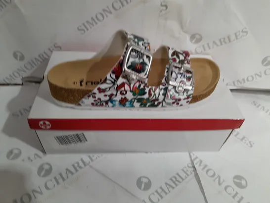 BOXED RIEKER FLORAL LEATHER SANDALS SIZE 7