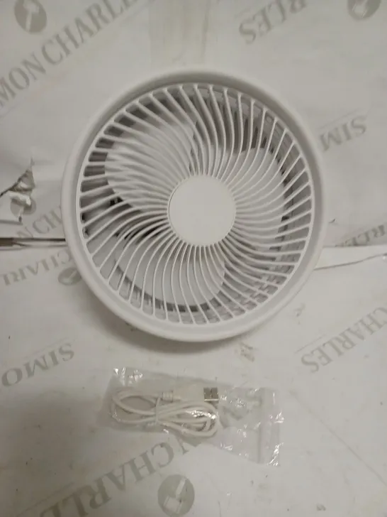 BELL & HOWELL RECHARGEABLE EXTENDABLE DESK & FLOOR FAN, WHITE