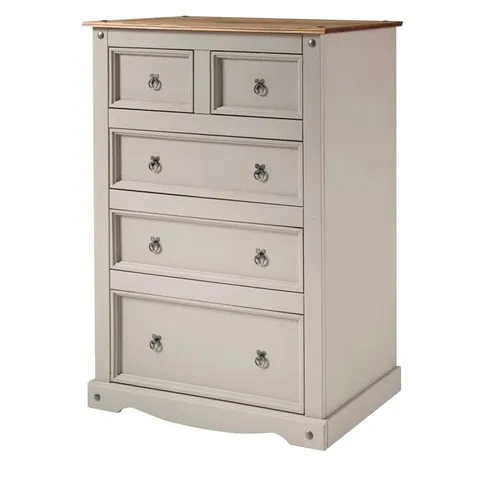 BOXED PALMEA 5 DRAWER 92cm CHEST OF DRAWERS (2 BOXES)