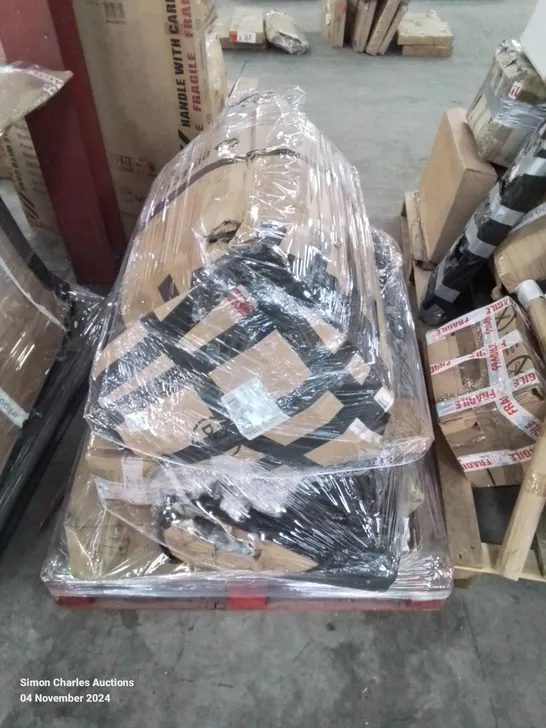 PALLET CONTAINING VARIOUS BOXED FURNITURE PARTS AND OTHER HOUSEHOLD ITEMS ETC.