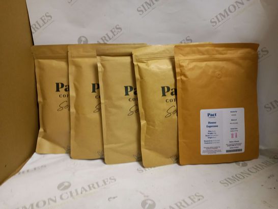 LOT OF 5 PACKS OF PACT COFFEE GROUNDS & BEANS (5 X 250G)