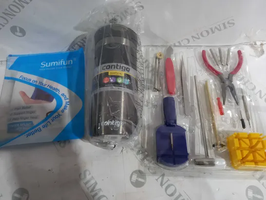 APPROX 20 HOUSEHOLD ITEMS TO INCLUDE SUMIFUN FINGER SPLINT, TRAVEL MUG, TOOL SET