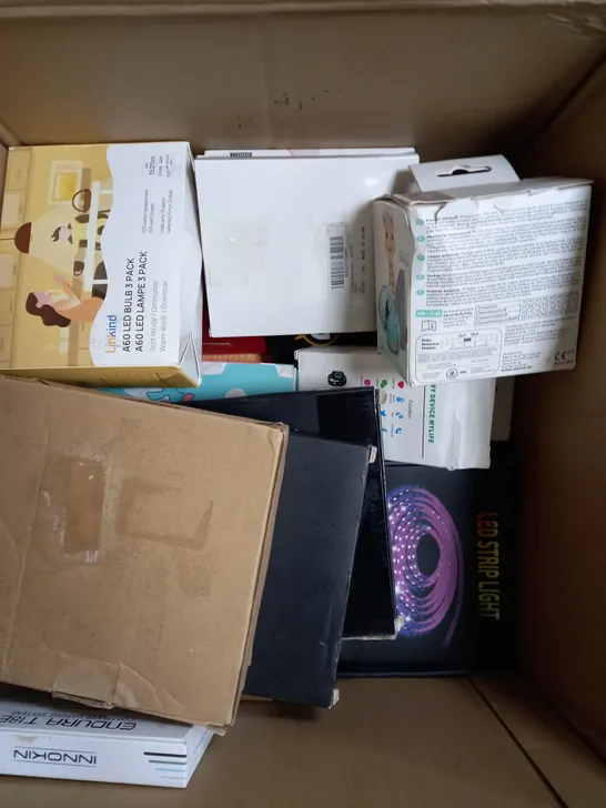 BOX OF APPROX 20 ASSORTED ITEMS TO INCLUDE - SMART BRACLET - LED HEADLIGHT CONVERSION KIT - UNBRANDED HAIR TRIMMER ECT