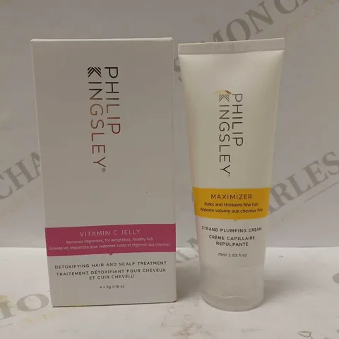 LOT OF 2 PHILIP KINGSLEY PRODUCTS TO INCLUDE VITAMIN C JELLY TREATMENT & STRAND PLUMPING CREAM 