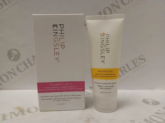 LOT OF 2 PHILIP KINGSLEY PRODUCTS TO INCLUDE VITAMIN C JELLY TREATMENT & STRAND PLUMPING CREAM 