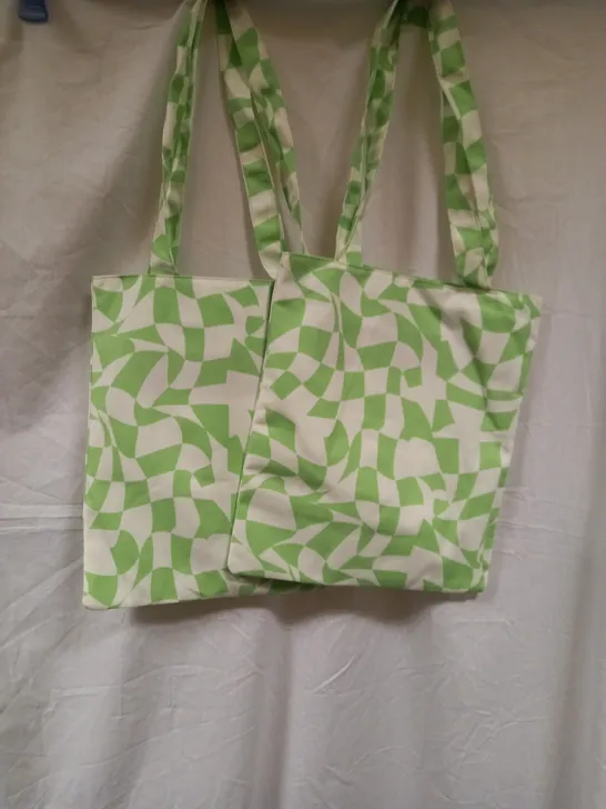 LOT OF 2 KOI BRAND NEW CANVAS SHOPPER BAG, TRIPPY LIME