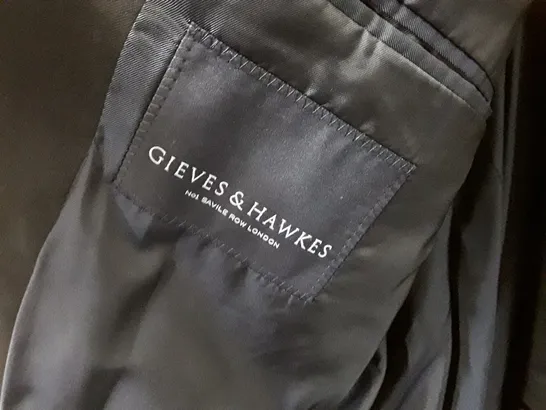 GRIEVES AND HAWKES BLACK COTTON SUIT JACKET AND TROUSERS - 44L