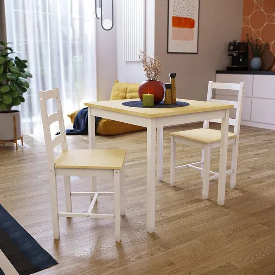 BOXED MAYMIE 2-PERSON PINE SOLID WOOD DINING TABLE 