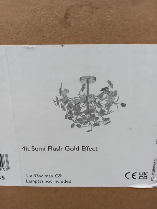 YADIRA 4LT SEMI FLUSH GOLD EFFECT CEILING LIGHT