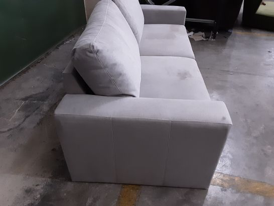 DESIGNER GREY FABRIC 2-SEATER SOFA 