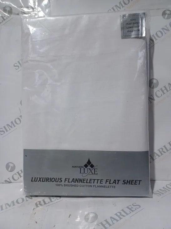 NORTHERN LUXE LUXURIOUS FLANNELETTE FLAT SHEET - KING SIZE