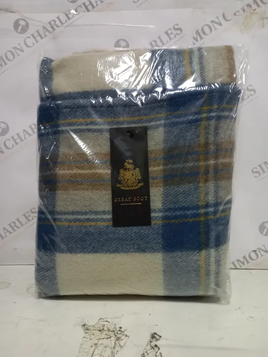 GREAT SCOT TARTAN BLANKET IN BLUE - SIZE UNSPECIFIED