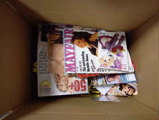 APPROXIMATELY 20 ASSORTED ADULT MAGAZINES AND BOOKS TO INCLUDE KAMA SUTRA, ZOO MAGAZINE, DARK SEX FETISH PHOTOGRAPHY BOOK, ETC