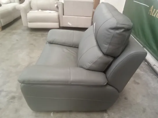 QUALITY ITALIAN DESIGNER PATRIZIO SMALL ARMS ELECTRIC RECLINER CHAIRS - ANTHRACITE GREY LEATHER