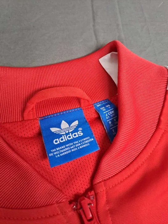 ADIDAS ZIP LONG SLEEVE JACLET IN RED - UK 10