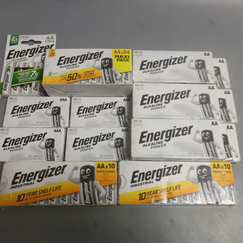 LOT OF 14 ASSORTED PACKS OF ENERGIZER TO INCLUDE AA, AAA