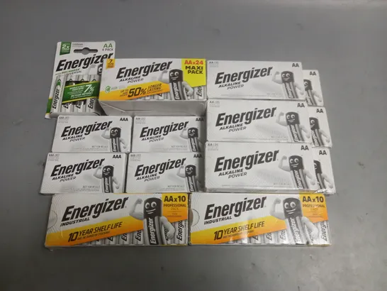 LOT OF 14 ASSORTED PACKS OF ENERGIZER TO INCLUDE AA, AAA