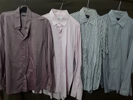 LOT OF 4 ASSORTED MEN'S LONG SLEEVE SHIRTS TO INCLUDE ROCKPORT AND CHARLES TYRWHITT IN VARIOUS SIZES 