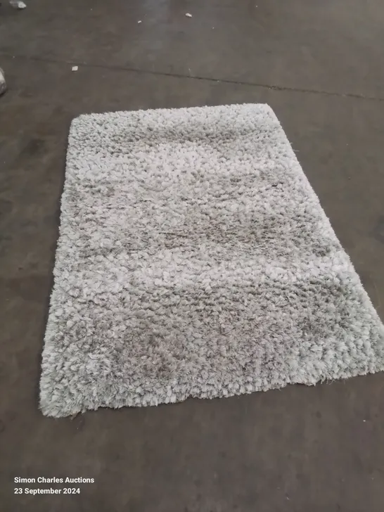 SHAGGY SILVER RECTANGULAR AREA RUG