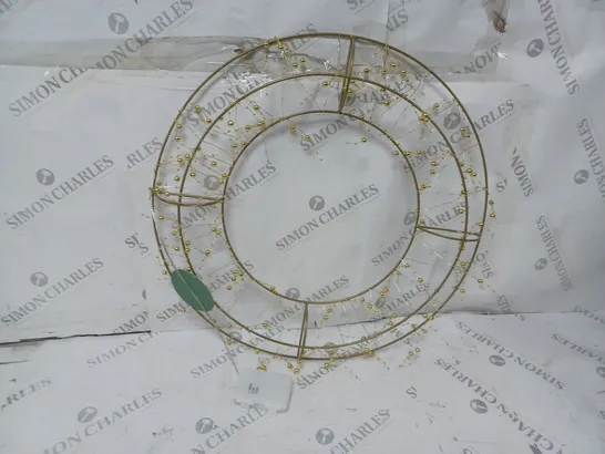 BOXED SARA DAVIES GOLD PRE-LIT BEADED WREATH