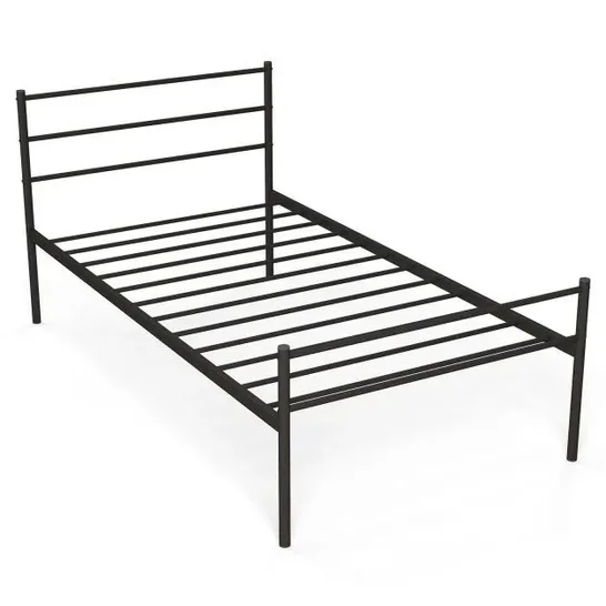 BOXED COSTWAY SINGLE SIZE BED FRAME WITH HIGH HEADBOARD METAL SLATS S